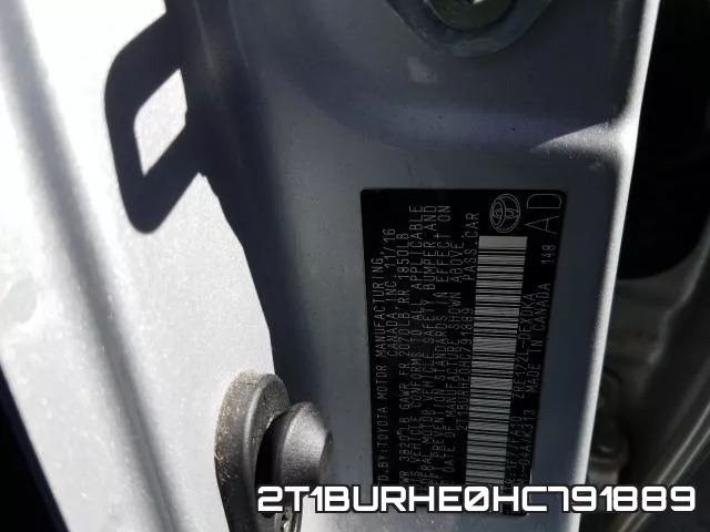 2T1BURHE0HC791889 фото 2