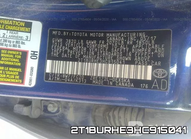 2T1BURHE3HC915041 фото 10