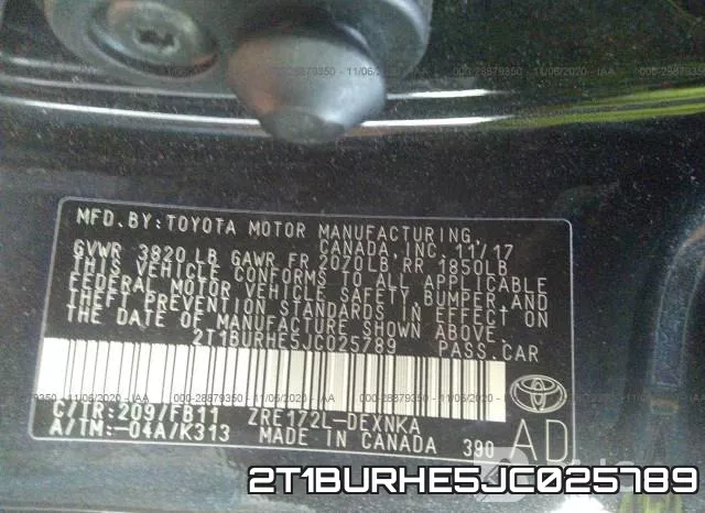 2T1BURHE5JC025789 фото 10