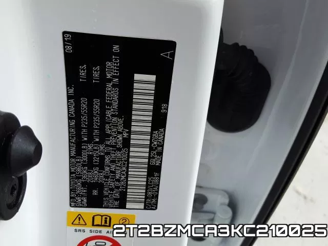 2T2BZMCA3KC210025 фото 2