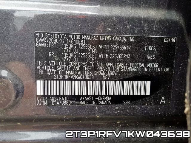 2T3P1RFV7KW043638 фото 2