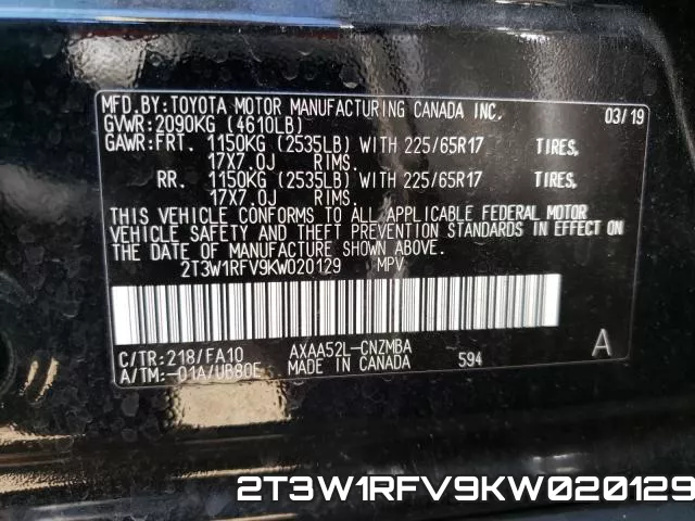 2T3W1RFV9KW020129 фото 2