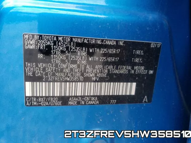 2T3ZFREV5HW358510 фото 2