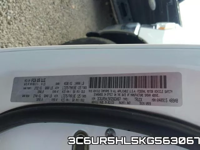 3C6UR5HL5KG563067 фото 2