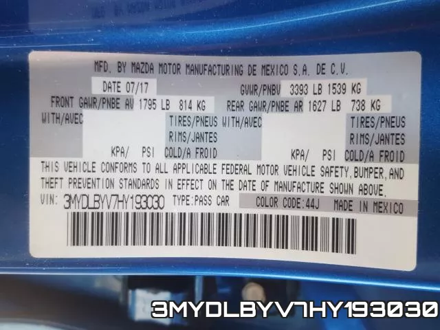 3MYDLBYV7HY193030 фото 2
