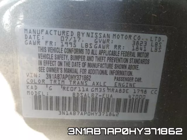 3N1AB7AP0HY371862 фото 2