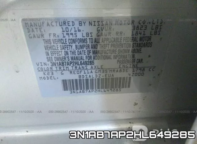 3N1AB7AP2HL649285 фото 10