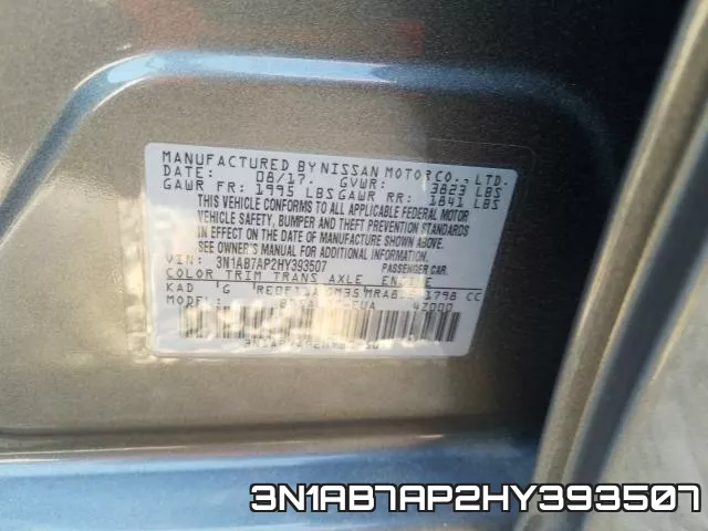 3N1AB7AP2HY393507 фото 2
