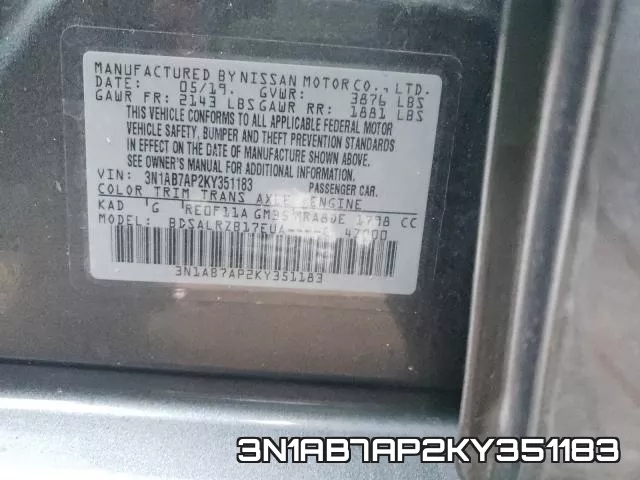 3N1AB7AP2KY351183 фото 2