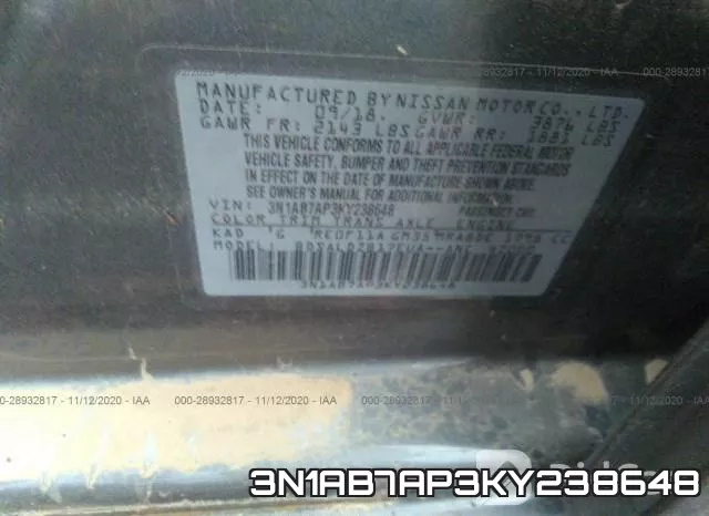 3N1AB7AP3KY238648 фото 10
