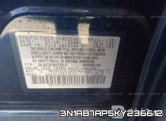 3N1AB7AP5KY236612 фото 9