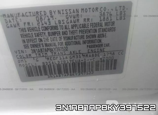 3N1AB7AP8KY397522 фото 10