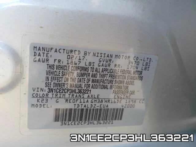 3N1CE2CP3HL363221 фото 2