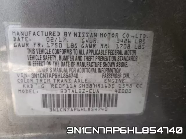 3N1CN7AP6HL854740 фото 2
