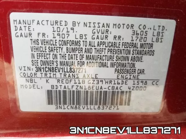 3N1CN8EV1LL837271 фото 2