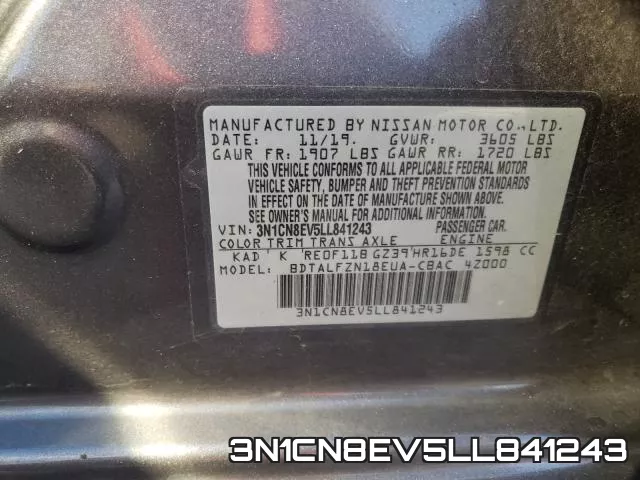 3N1CN8EV5LL841243 фото 2
