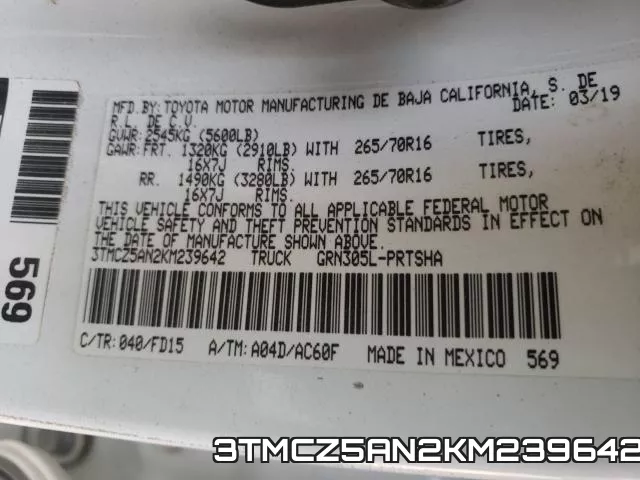 3TMCZ5AN2KM239642 фото 2