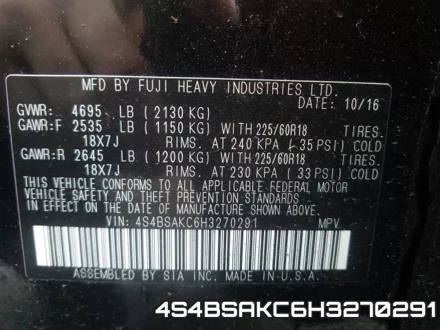 4S4BSAKC6H3270291 фото 2