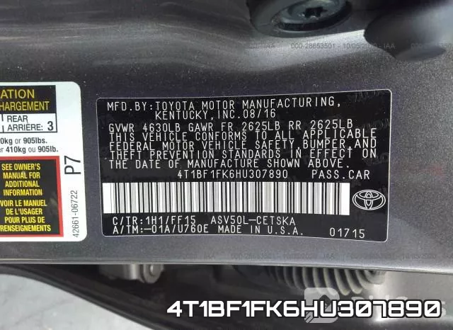 4T1BF1FK6HU307890 фото 10