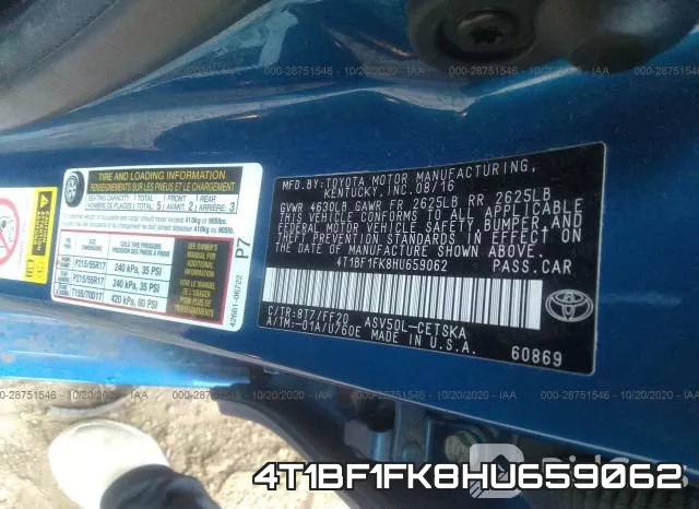 4T1BF1FK8HU659062 фото 10