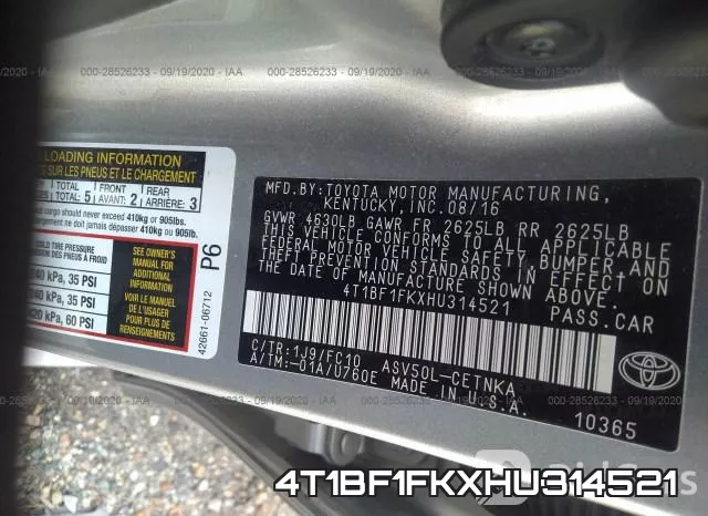 4T1BF1FKXHU314521 фото 10