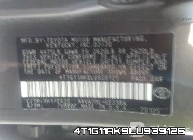 4T1G11AK9LU939125 фото 9