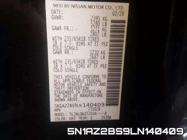 5N1AZ2BS9LN140409 фото 2