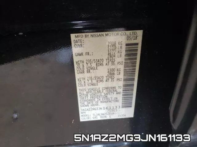 5N1AZ2MG3JN161133 фото 2