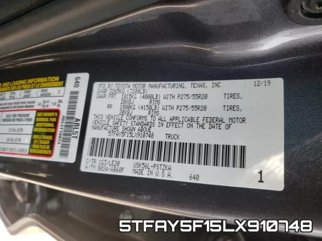 5TFAY5F15LX910748 фото 2