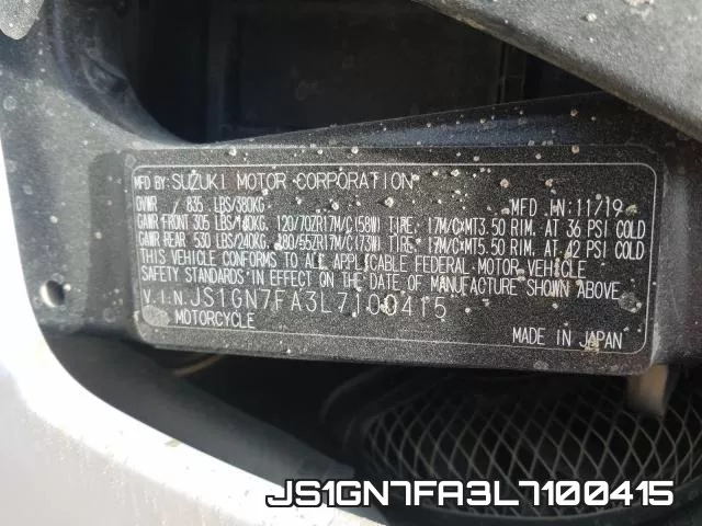 JS1GN7FA3L7100415 фото 2