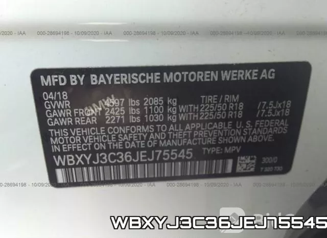 WBXYJ3C36JEJ75545 фото 10