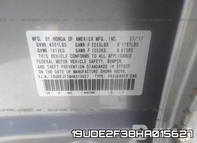 19UDE2F38HA015627 фото 8