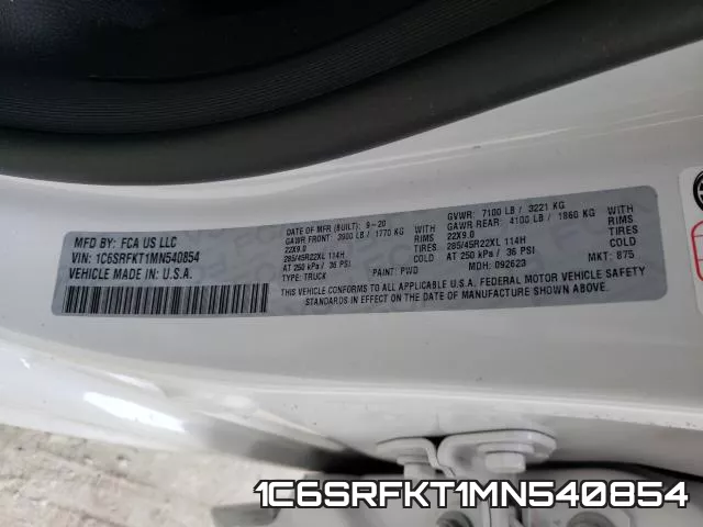 1C6SRFKT1MN540854 фото 2