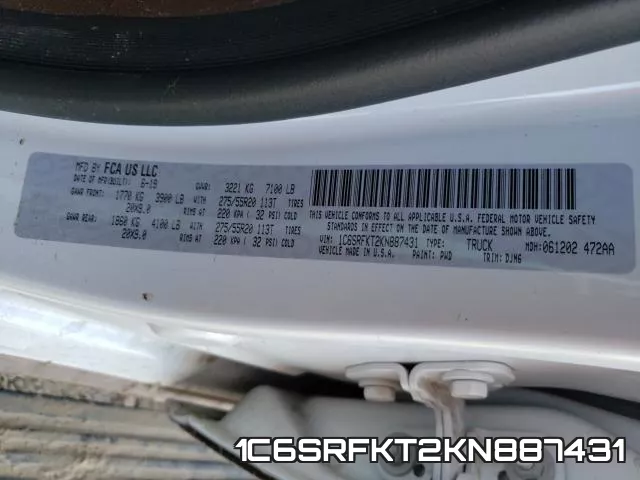 1C6SRFKT2KN887431 фото 2
