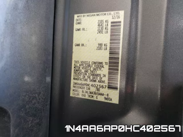 1N4AA6AP0HC402567 фото 2