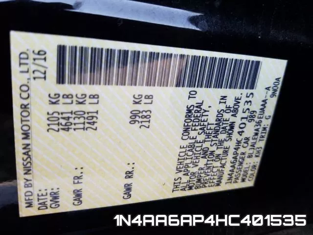 1N4AA6AP4HC401535 фото 2