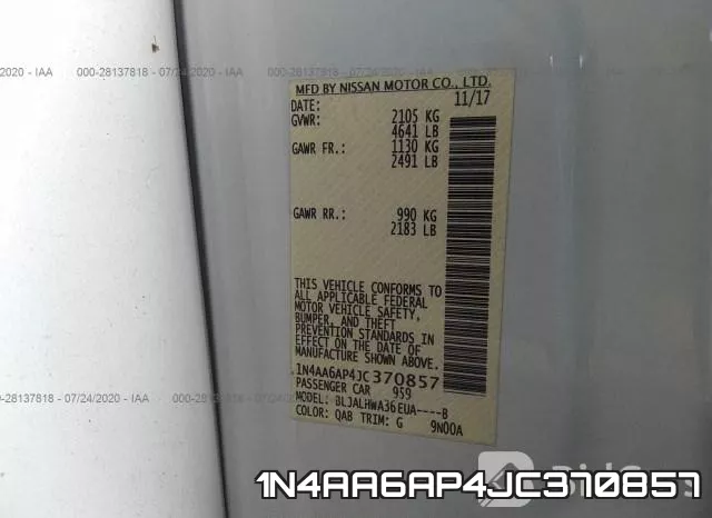 1N4AA6AP4JC370857 фото 10
