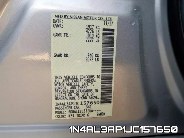1N4AL3AP1JC157650 фото 2
