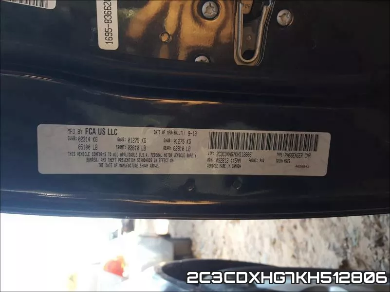 2C3CDXHG7KH512806 фото 2