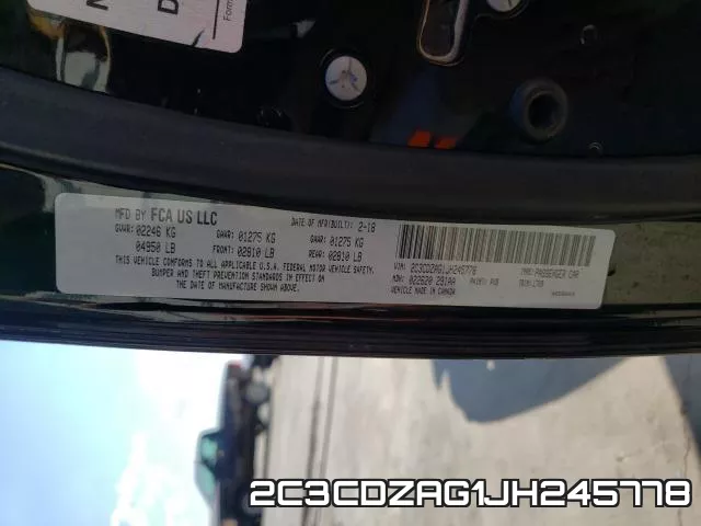2C3CDZAG1JH245778 фото 2
