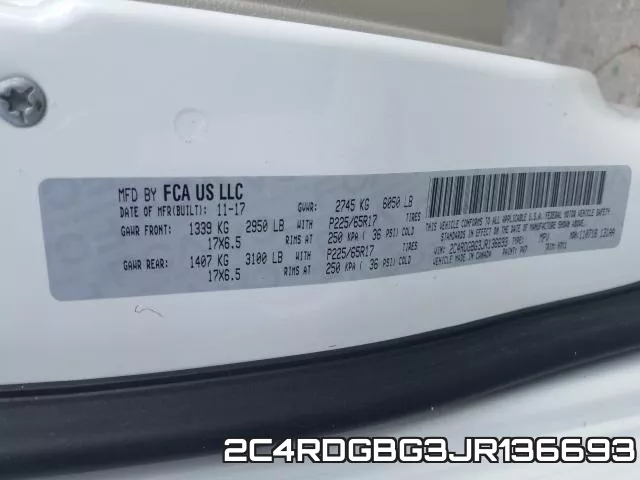 2C4RDGBG3JR136693 фото 2