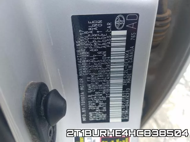 2T1BURHE4HC838504 фото 2