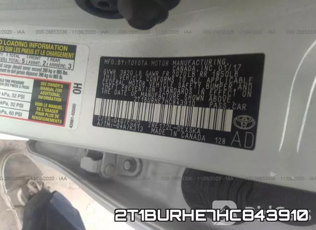 2T1BURHE7HC843910 фото 10