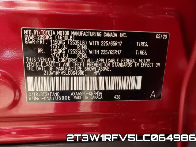 2T3W1RFV5LC064986 фото 2