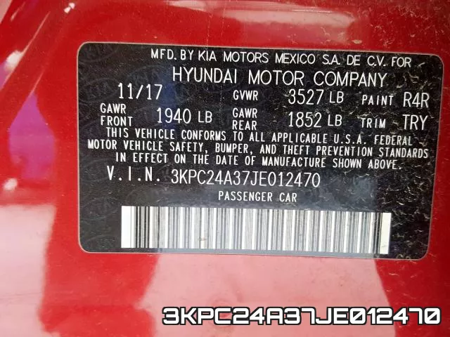 3KPC24A37JE012470 фото 2