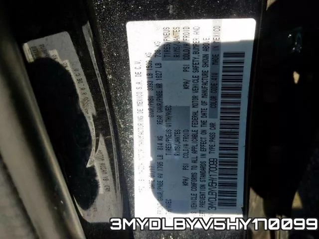 3MYDLBYV5HY170099 фото 2