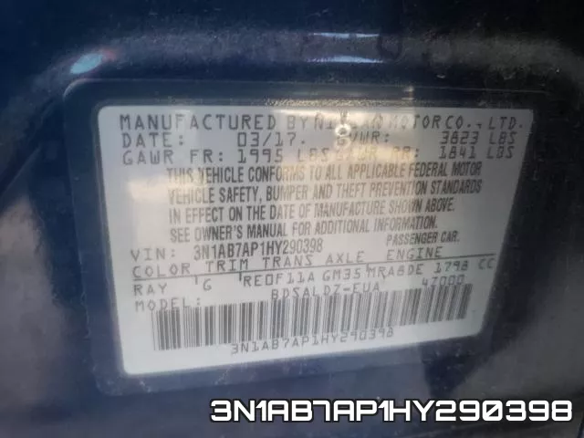 3N1AB7AP1HY290398 фото 2