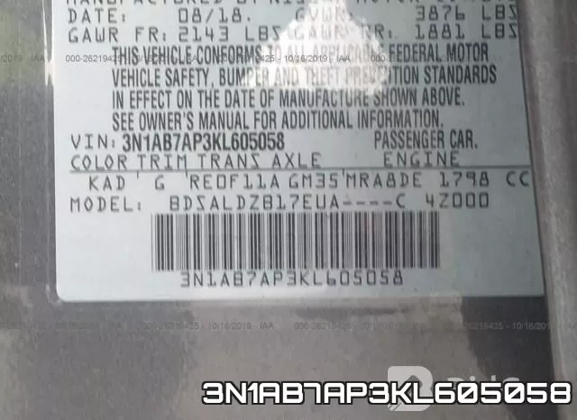 3N1AB7AP3KL605058 фото 10
