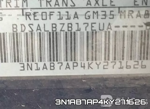 3N1AB7AP4KY271626 фото 10