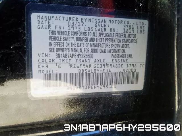3N1AB7AP6HY295600 фото 2